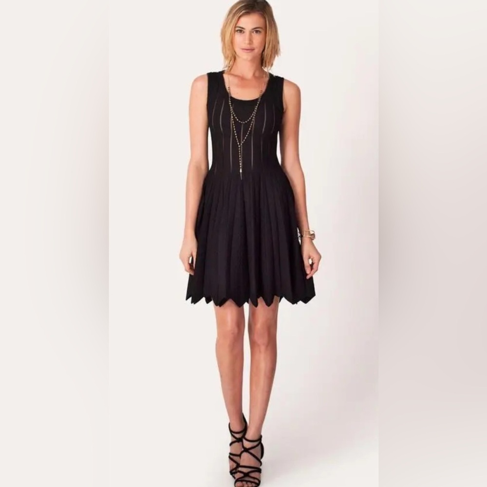 Hale Bob Black Knit Sleeveless Dress